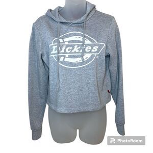 Dickies Women’s Gray Pull Over Cropped Hoodie Sweater Size XS